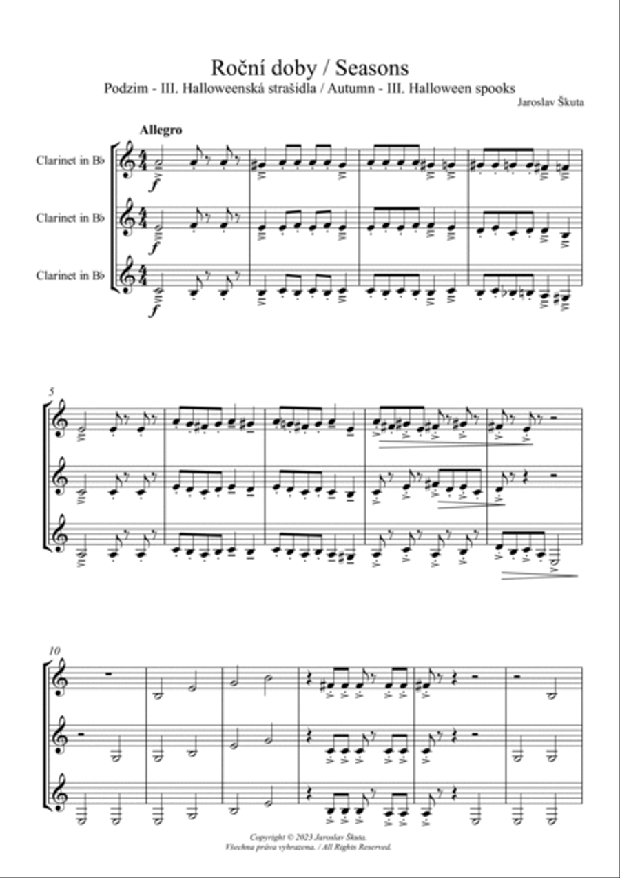 Seasons - Autumn suite for 3 clarinets Woodwind Trio scores gallery preview page 6