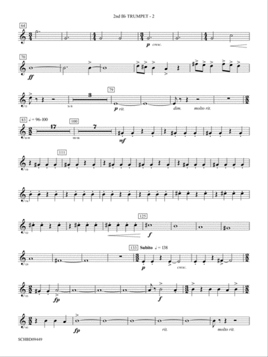 Psalm 46: 2nd B-flat Trumpet Concert Band scores gallery preview page 2