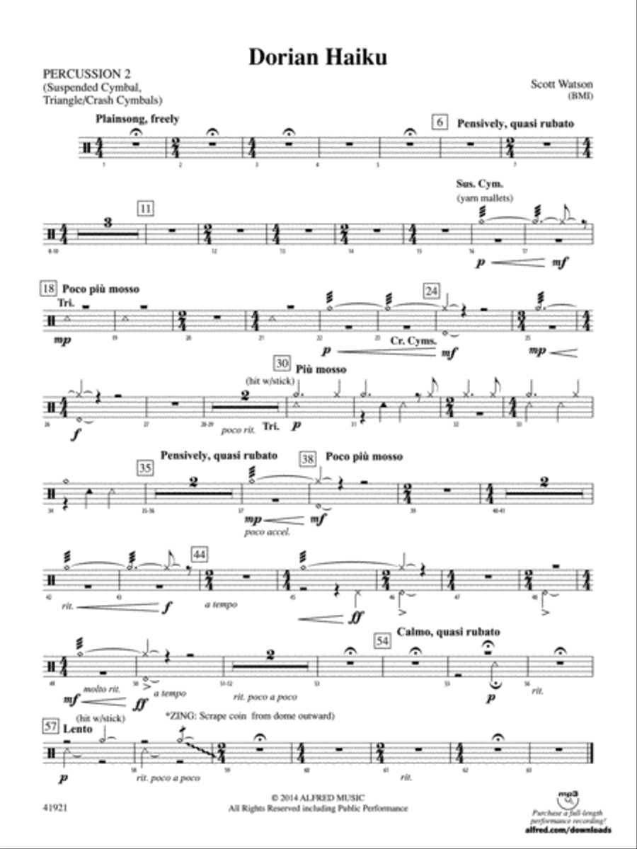 Dorian Haiku: 2nd Percussion Concert Band scores gallery preview page 1
