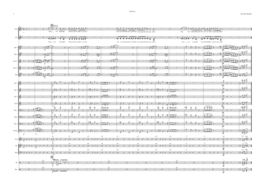 Run Rudolph Run Jazz Ensemble scores gallery preview page 6