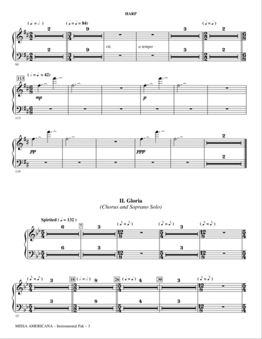 Missa Americana - Harp Missa Americana - Harp Choir scores gallery preview page 3