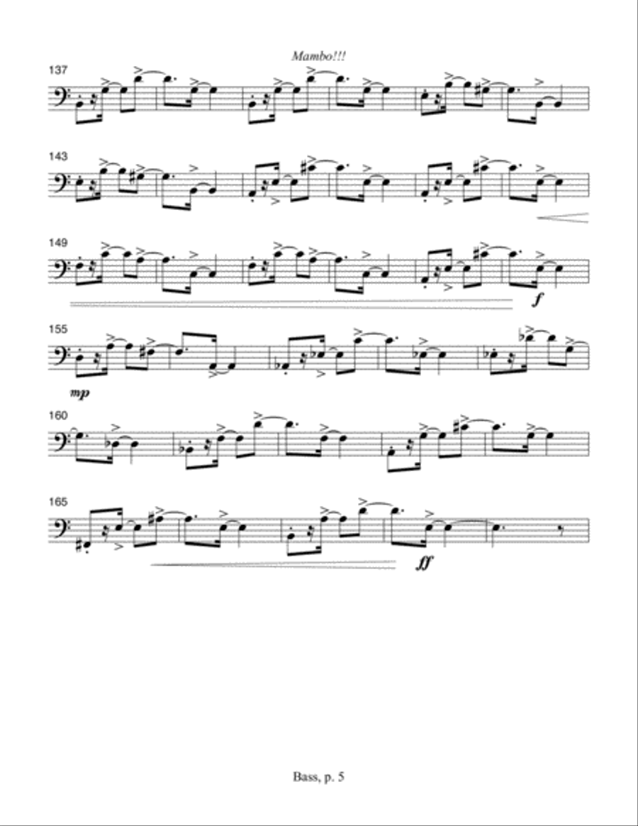 Mambo!!! Double bass part Full Orchestra scores gallery preview page 4