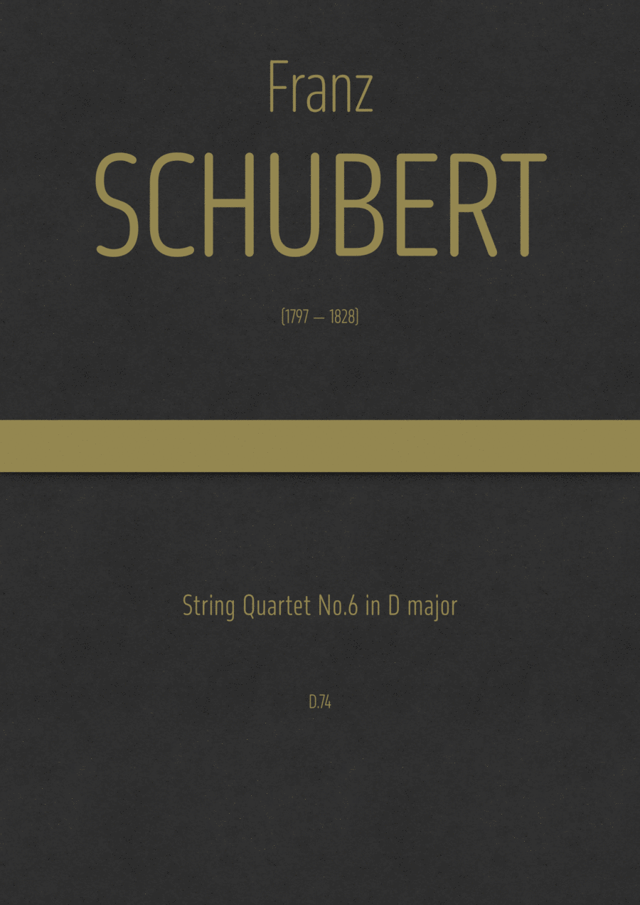 Schubert - String Quartet No.6 in D major, D.74 String Quartet scores gallery preview page 1