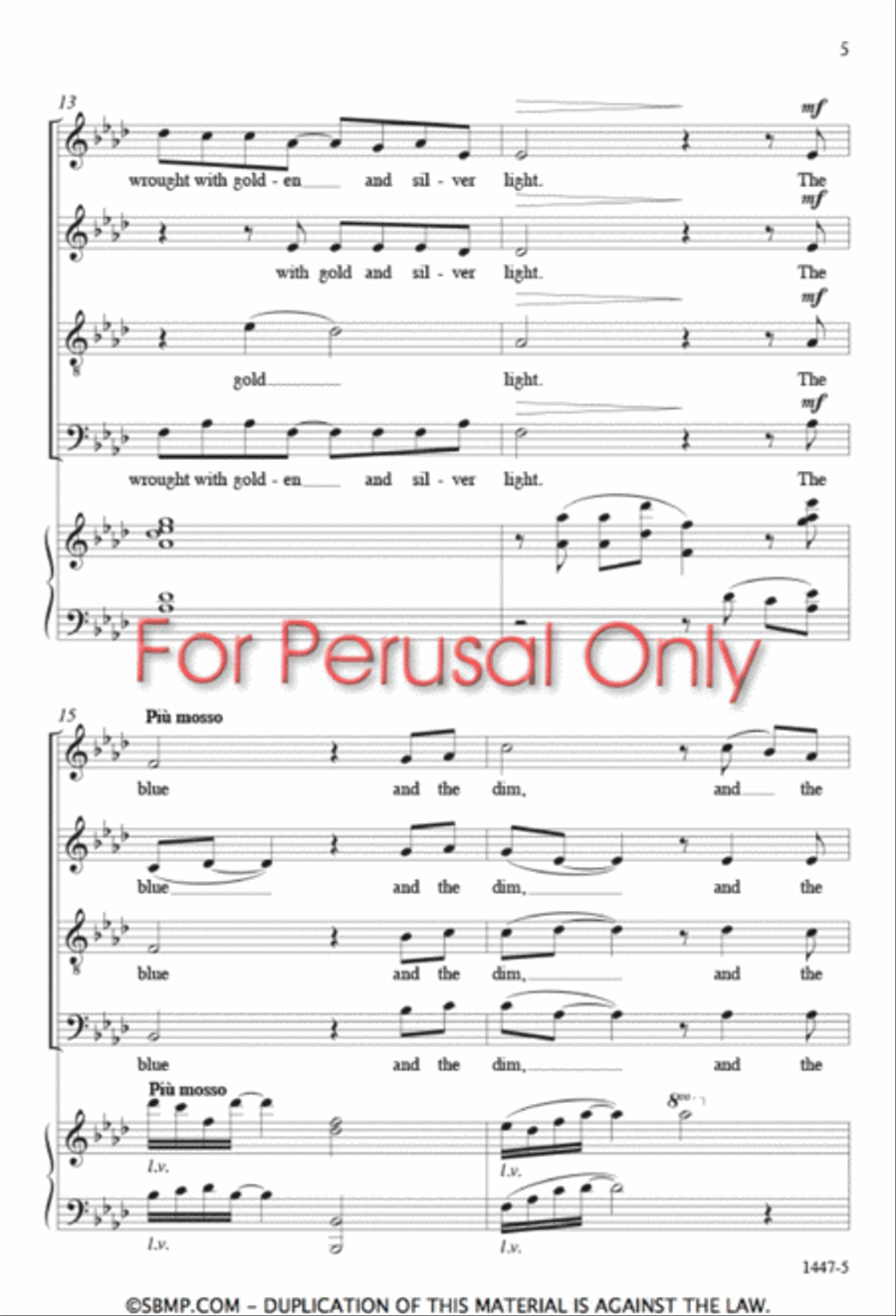 Tread Softly - SATB Octavo 4-Part scores gallery preview page 4
