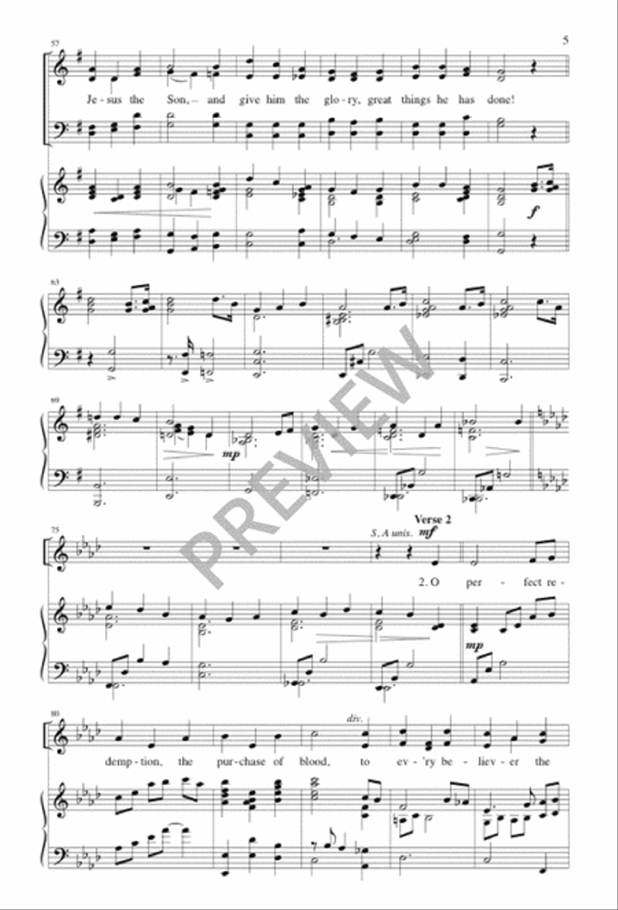 To God Be the Glory 4-Part scores gallery preview page 5