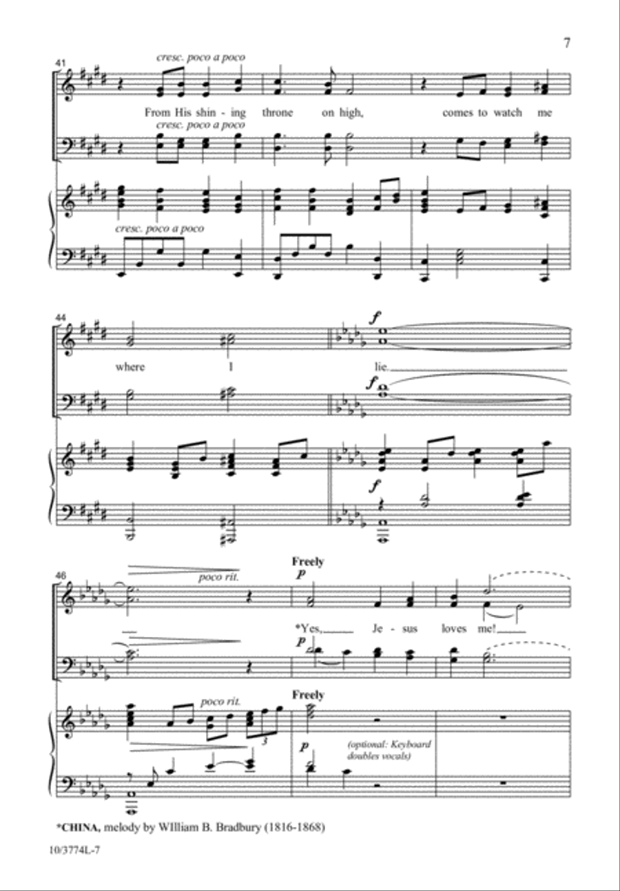 Yes, My Jesus Loves Me Yes, My Jesus Loves Me 4-Part scores gallery preview page 7