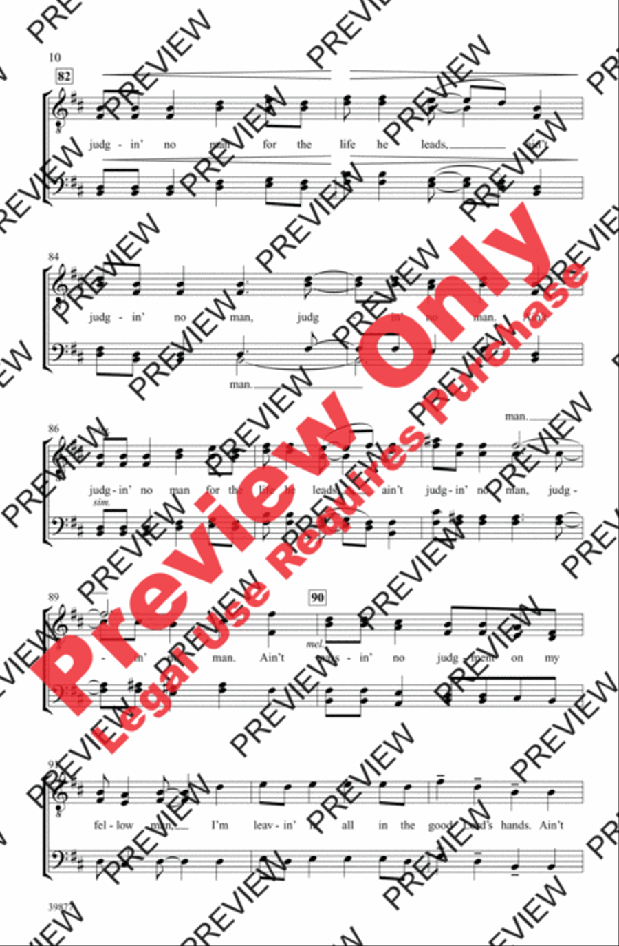 Ain't Judgin' No Man Men's Choir scores gallery preview page 9