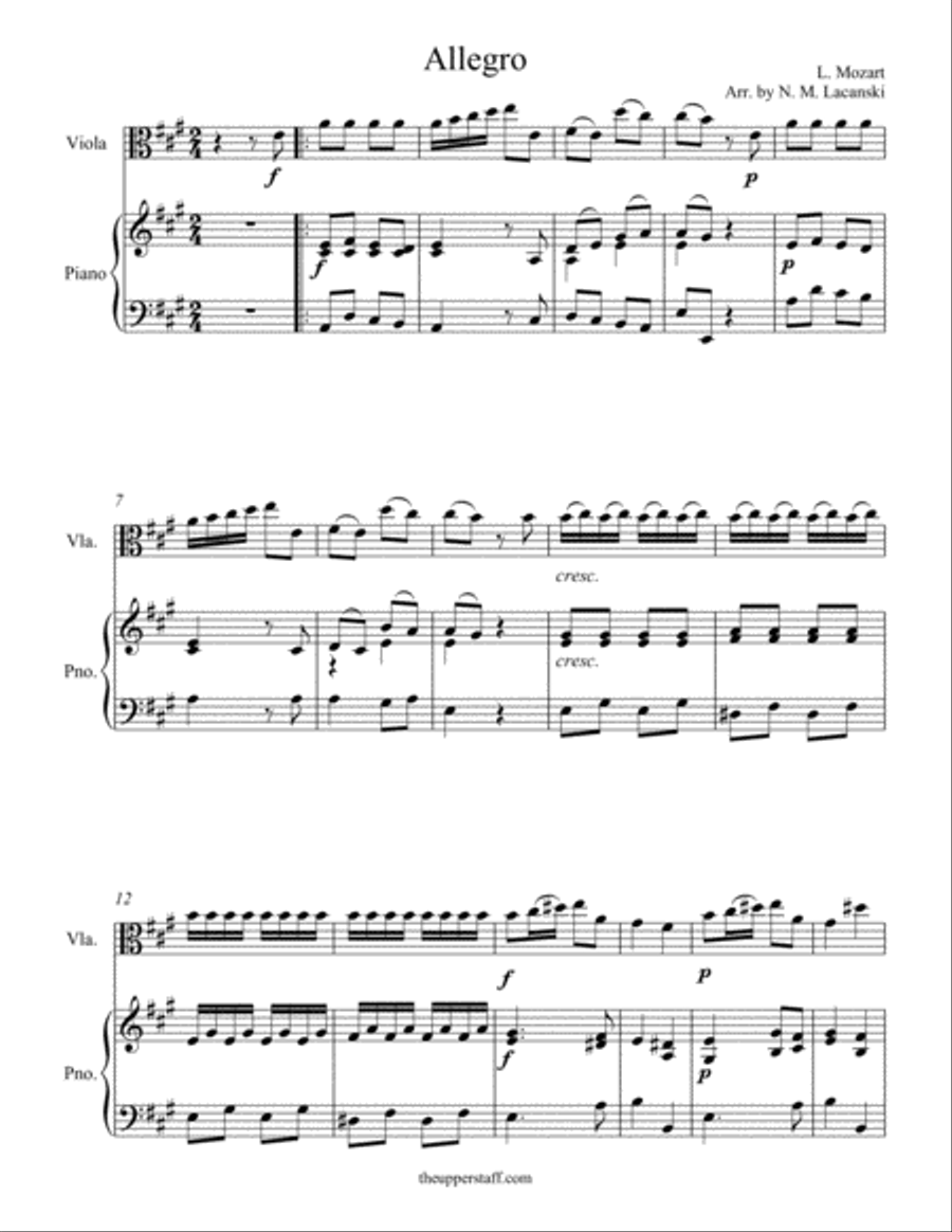 Allegro Viola scores gallery preview page 1