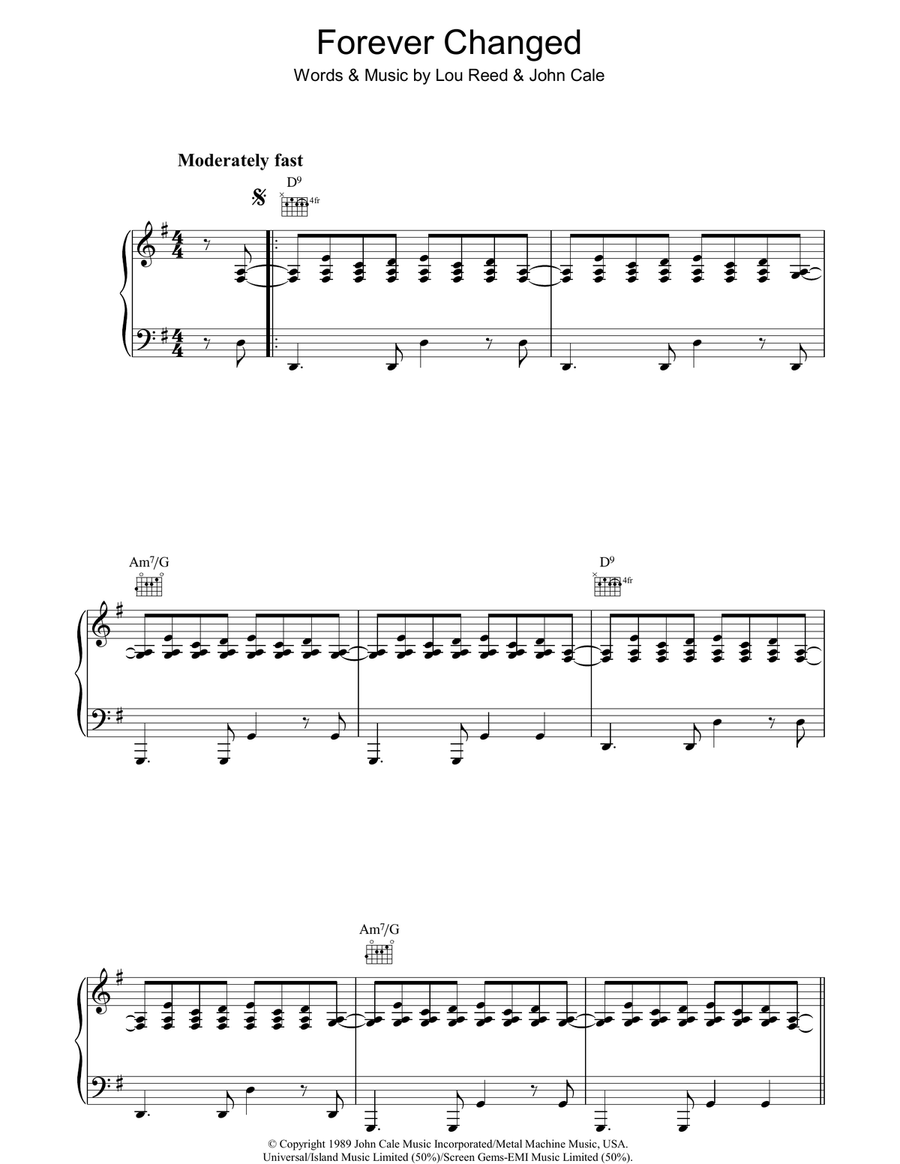 Forever Changed Forever Changed Piano, Vocal, Guitar scores gallery preview page 1