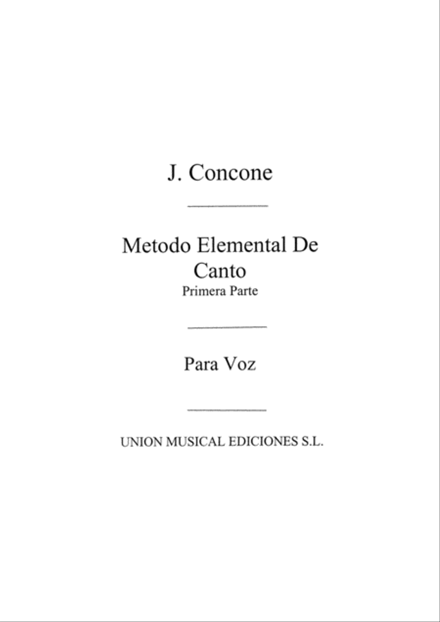 Concone: Metodo De Canto Volume 1 Voice Voice scores gallery preview page 1