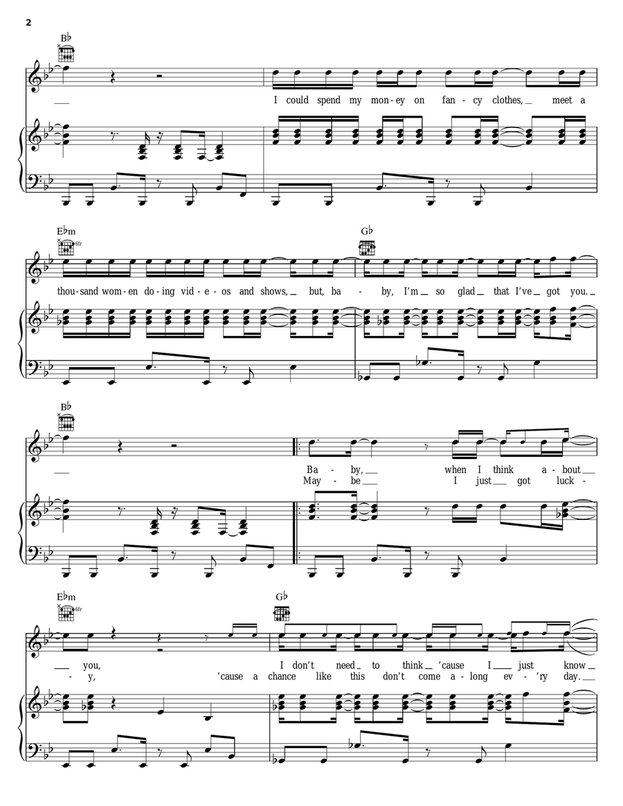 I've Got You Piano, Vocal, Guitar scores gallery preview page 2