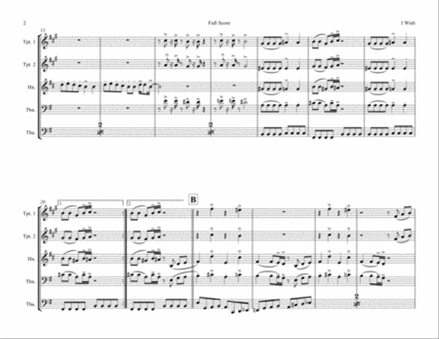 I Wish Brass Ensemble scores gallery preview page 2