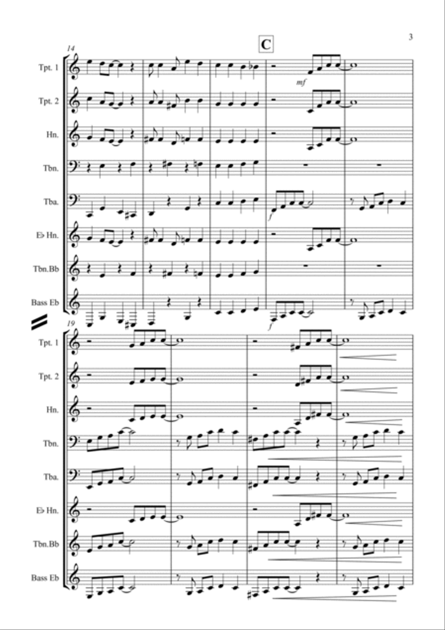 Burnie's Ragtime for Brass Quintet Brass Quintet scores gallery preview page 3