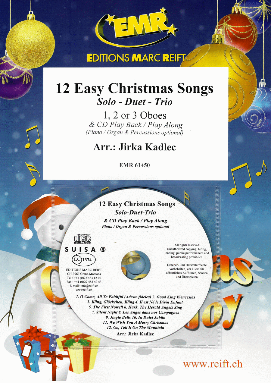12 Easy Christmas Songs Woodwind Duet scores gallery preview page 1