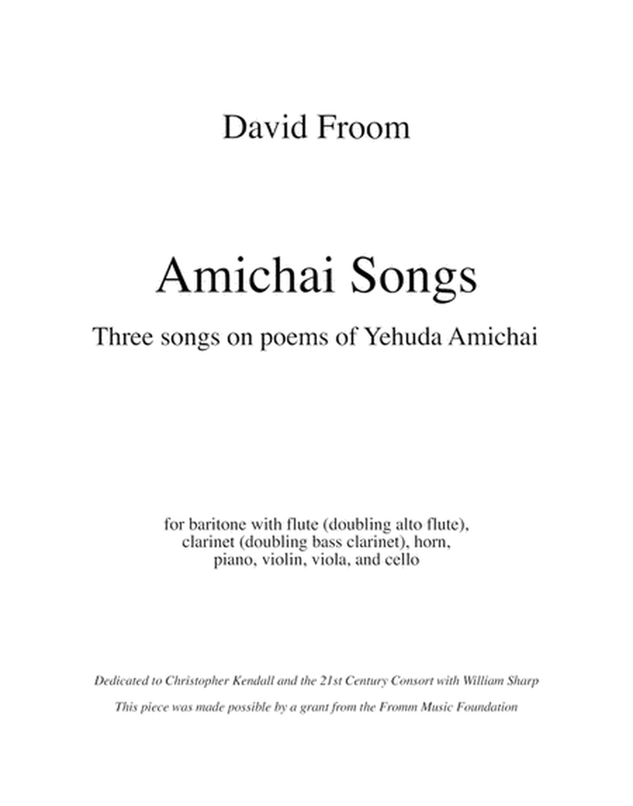 [Froom] Amichai Songs (Baritone and Mixed Ensemble)