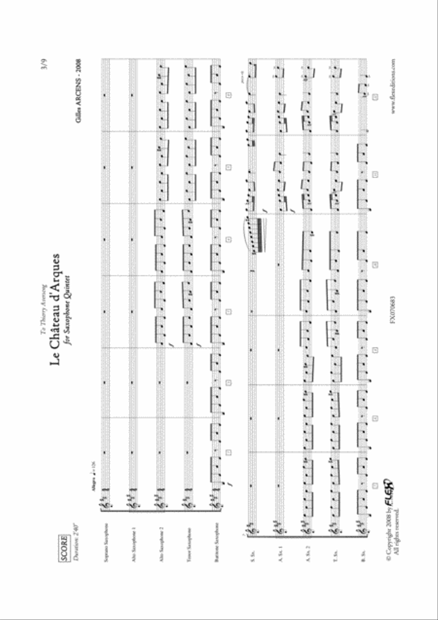 Le Chateau d'Arques Saxophone Quintet scores gallery preview page 3