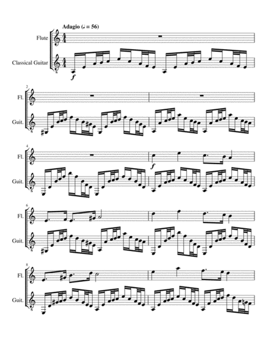 Opus 153, Romance for Flute & Guitar in A-la (Score & Parts) image number null