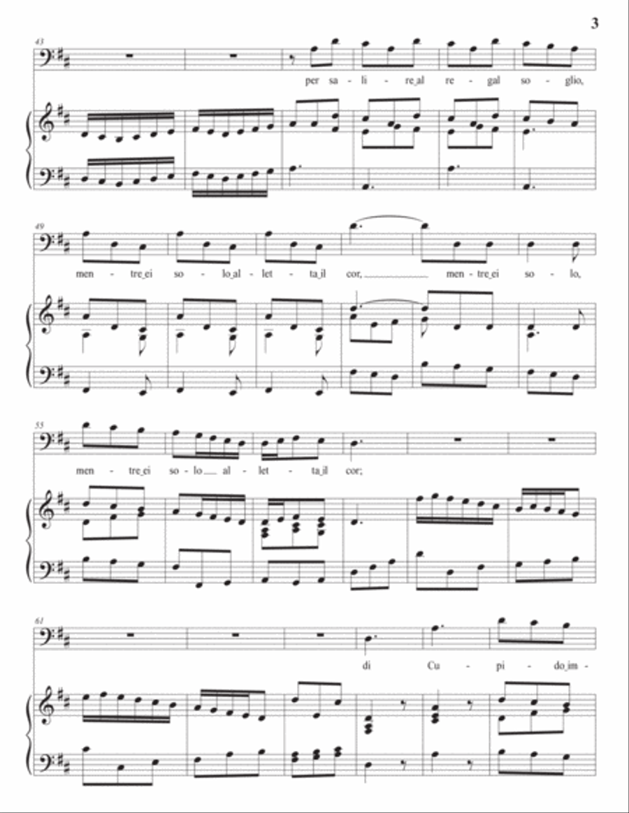 HANDEL: Di Cupido impiego i vanni (transposed to B minor) Voice scores gallery preview page 4
