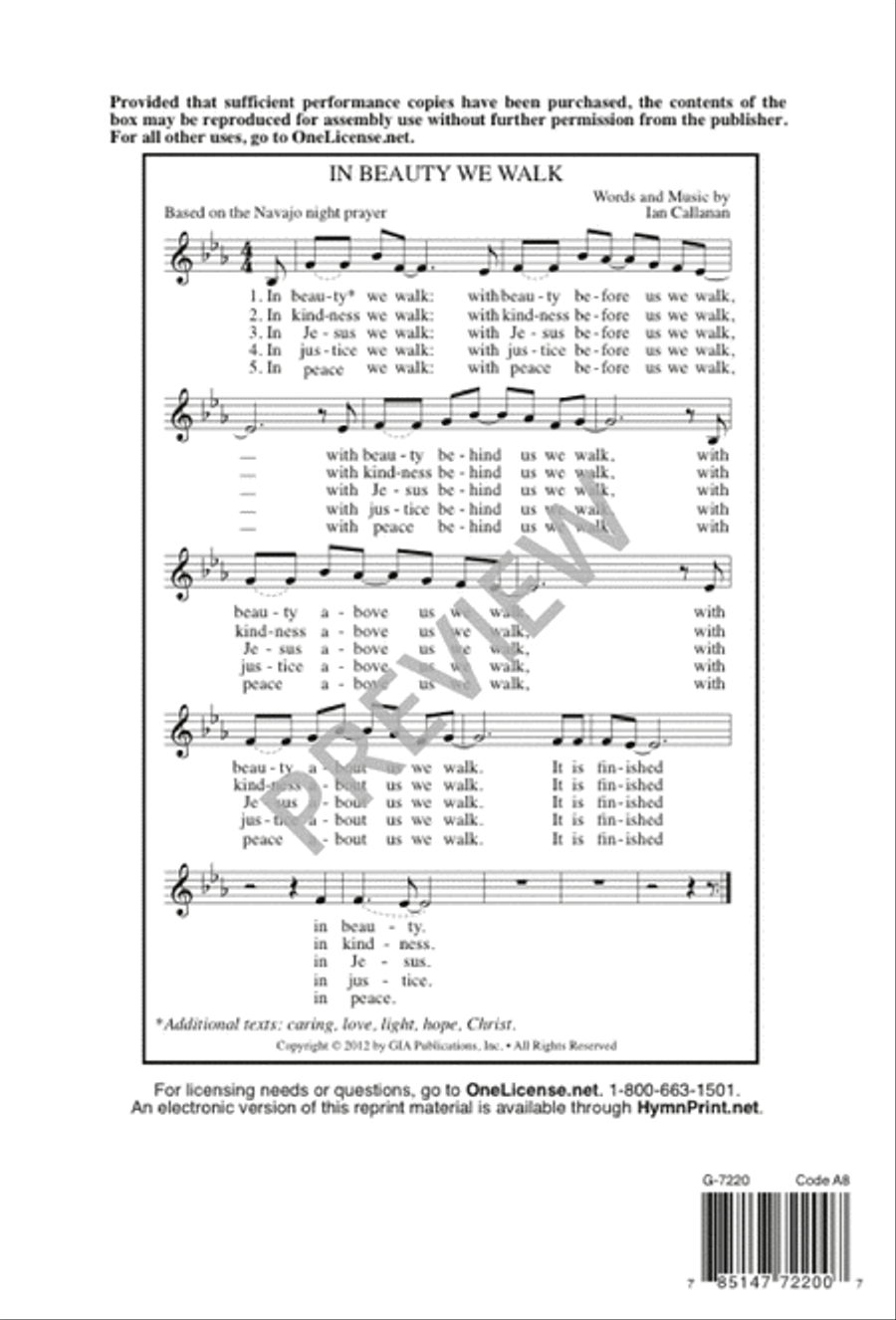 In Beauty We Walk 4-Part scores gallery preview page 8