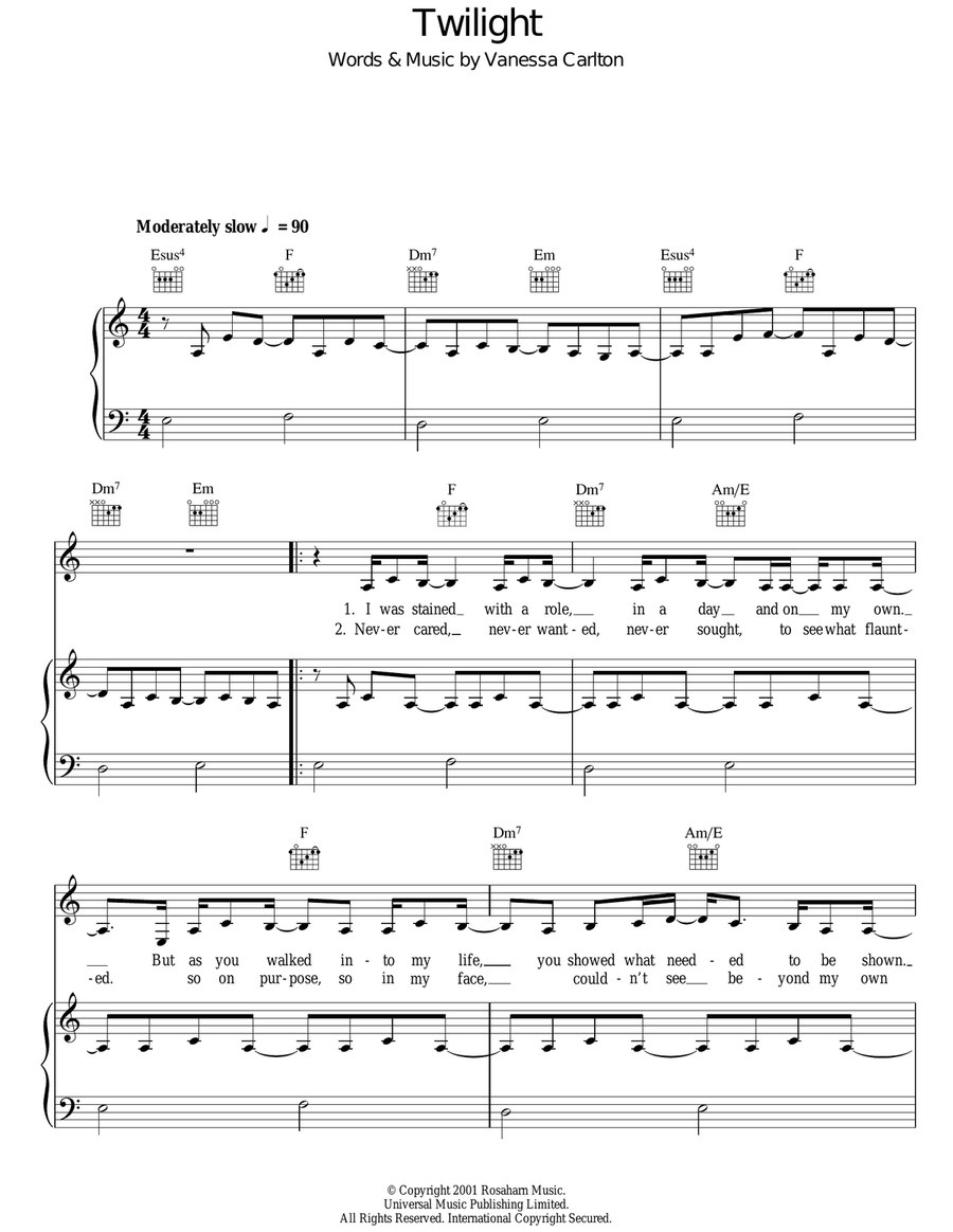 Twilight Acoustic Guitar scores gallery preview page 1
