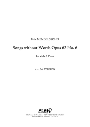 Book cover for Songs without Words Opus 62 No. 6
