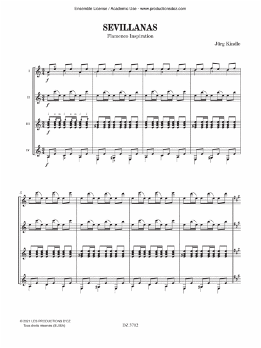 Flamenco Inspiration - Sevillanas Guitar Ensemble scores gallery preview page 2