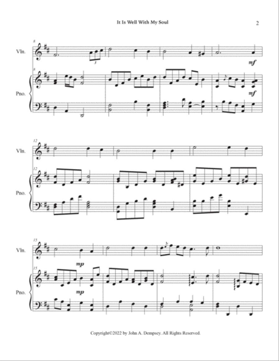 It Is Well With My Soul (Violin and Piano) Violin Solo scores gallery preview page 6
