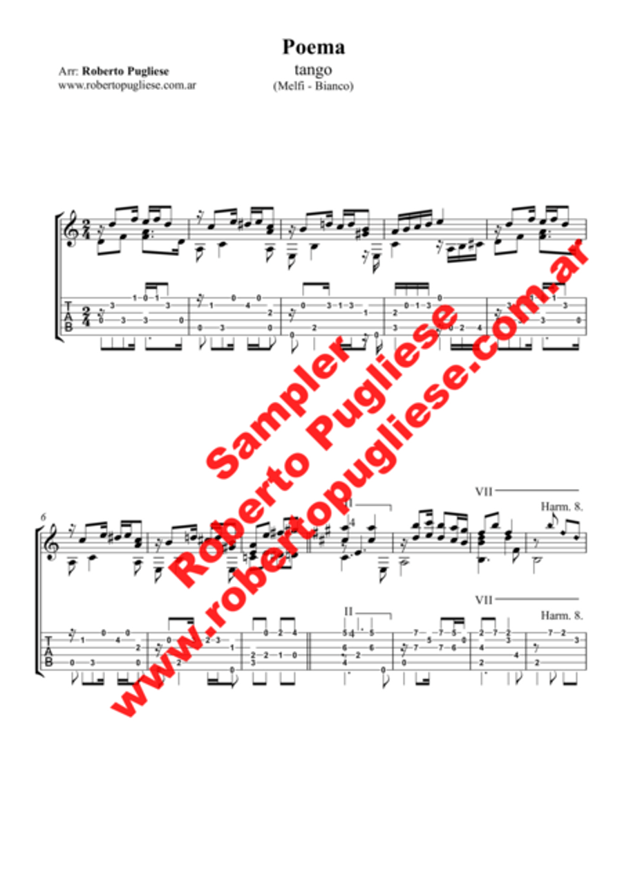 Poema - Tango (Bianco - Melfi) Classical Guitar scores gallery preview page 4