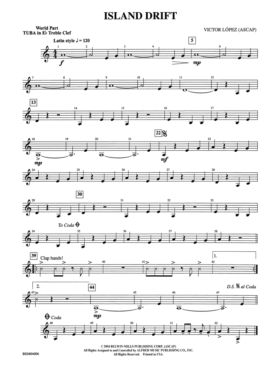 Island Drift: (World Part) E-flat Tuba T.C.