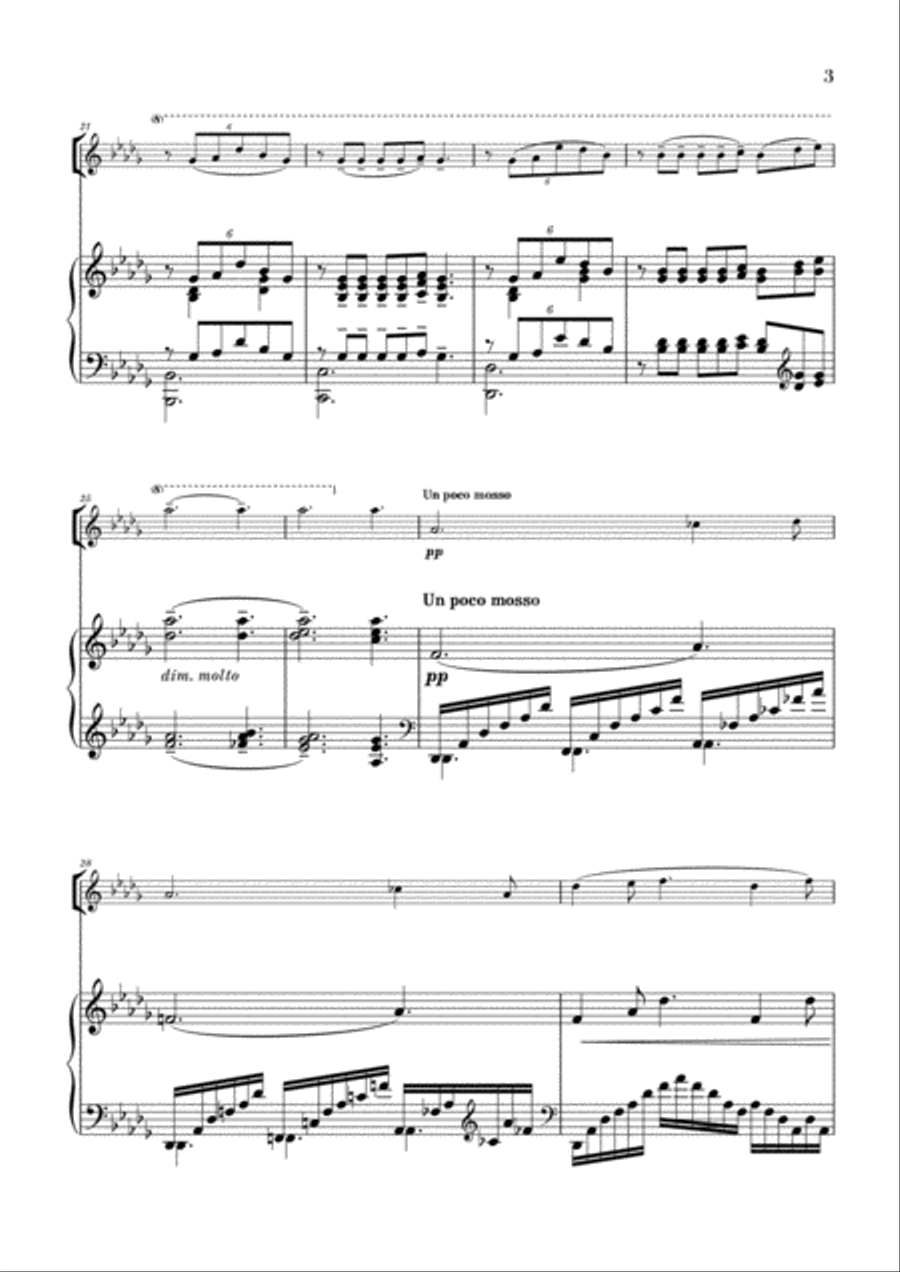 Clair de Lune for Violin and Piano (from Suite Bergamasque) Violin scores gallery preview page 3
