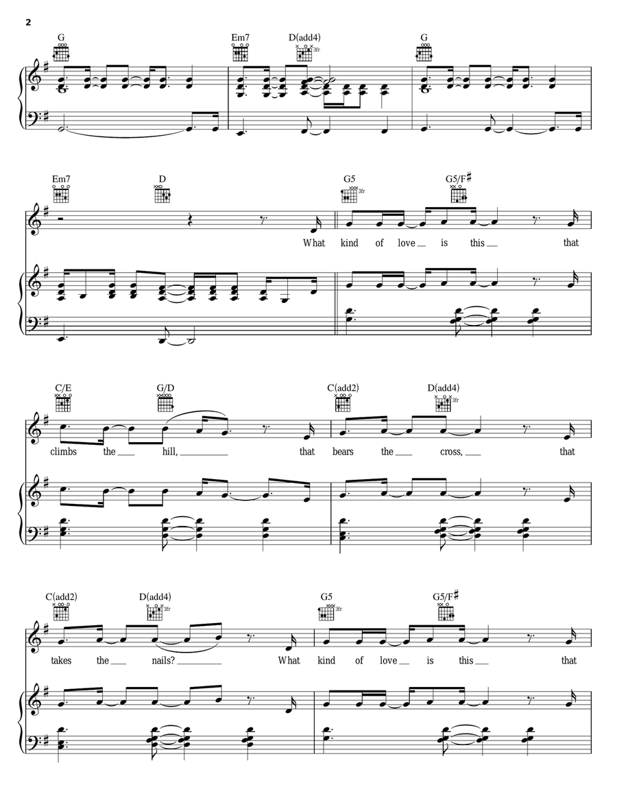 What Kind Of Love Is This Piano, Vocal, Guitar scores gallery preview page 2