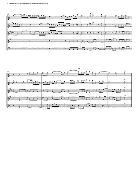 Fugue 08 from Well-Tempered Clavier, Book 2 (Woodwind Quintet) image number null
