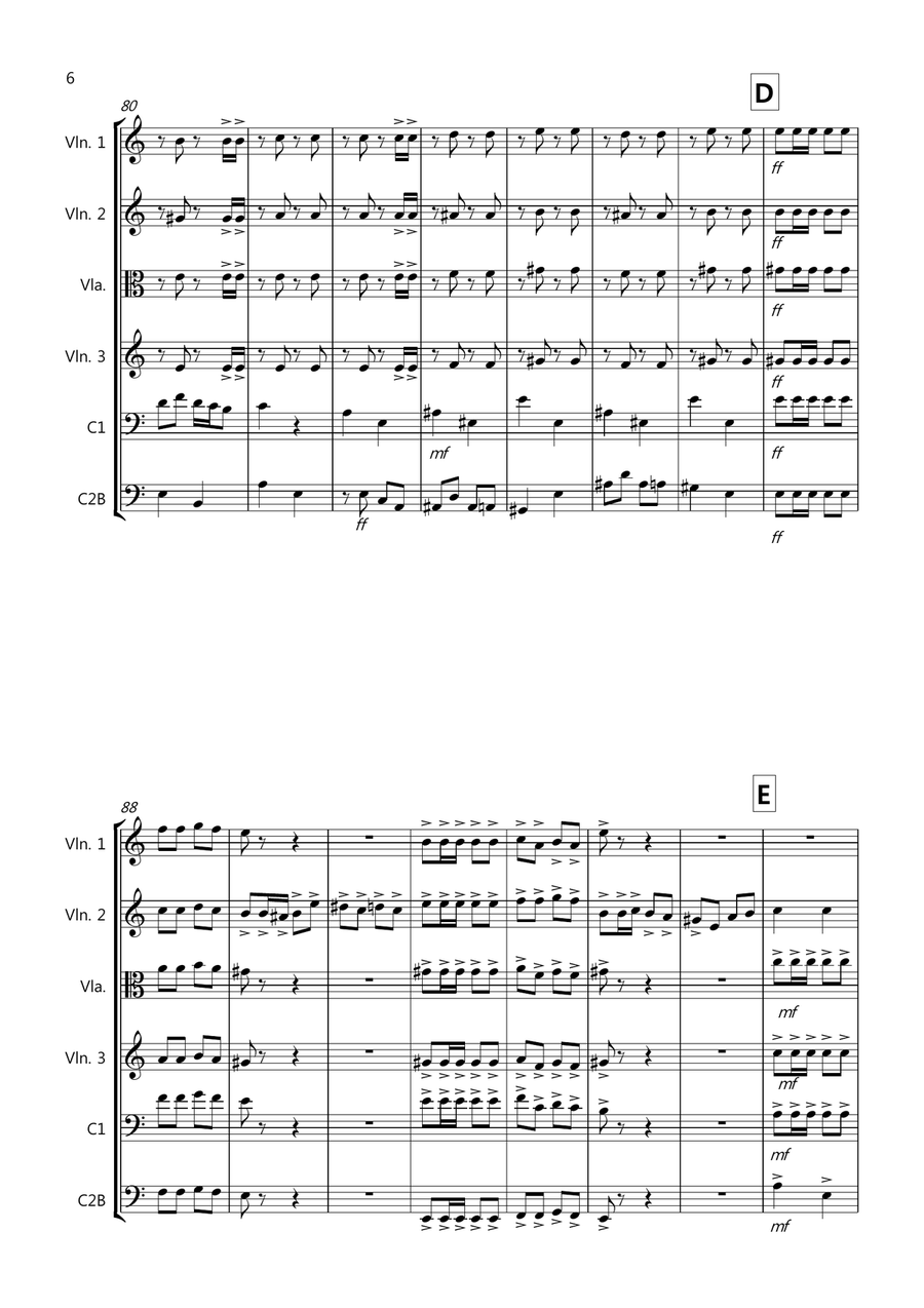 Flamenco Fantastico for String Orchestra String Quartet scores gallery preview page 6