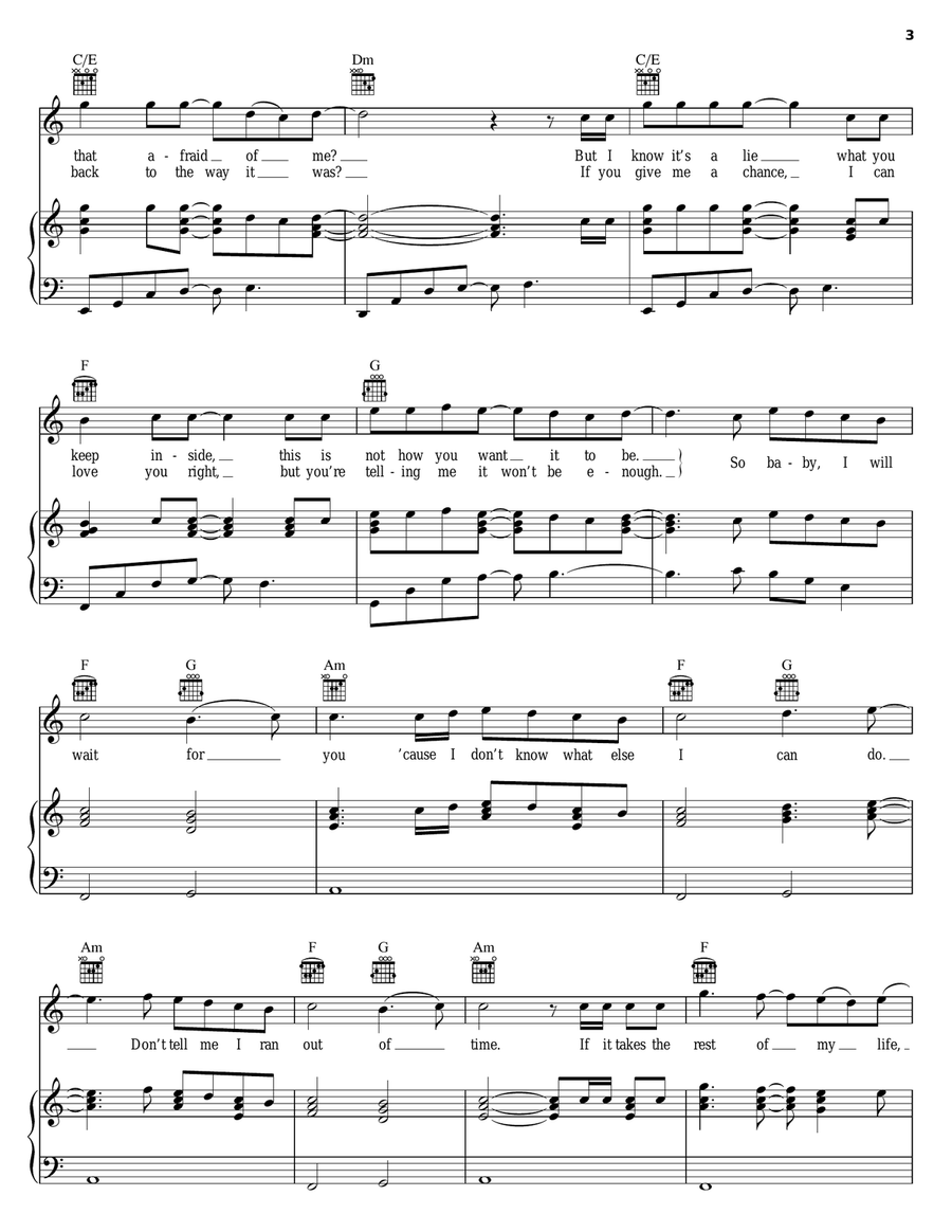 Wait For You Piano, Vocal, Guitar scores gallery preview page 3