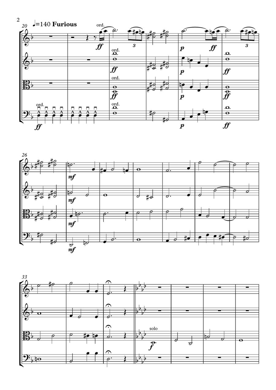 Moon City for string quartet String Quartet scores gallery preview page 3