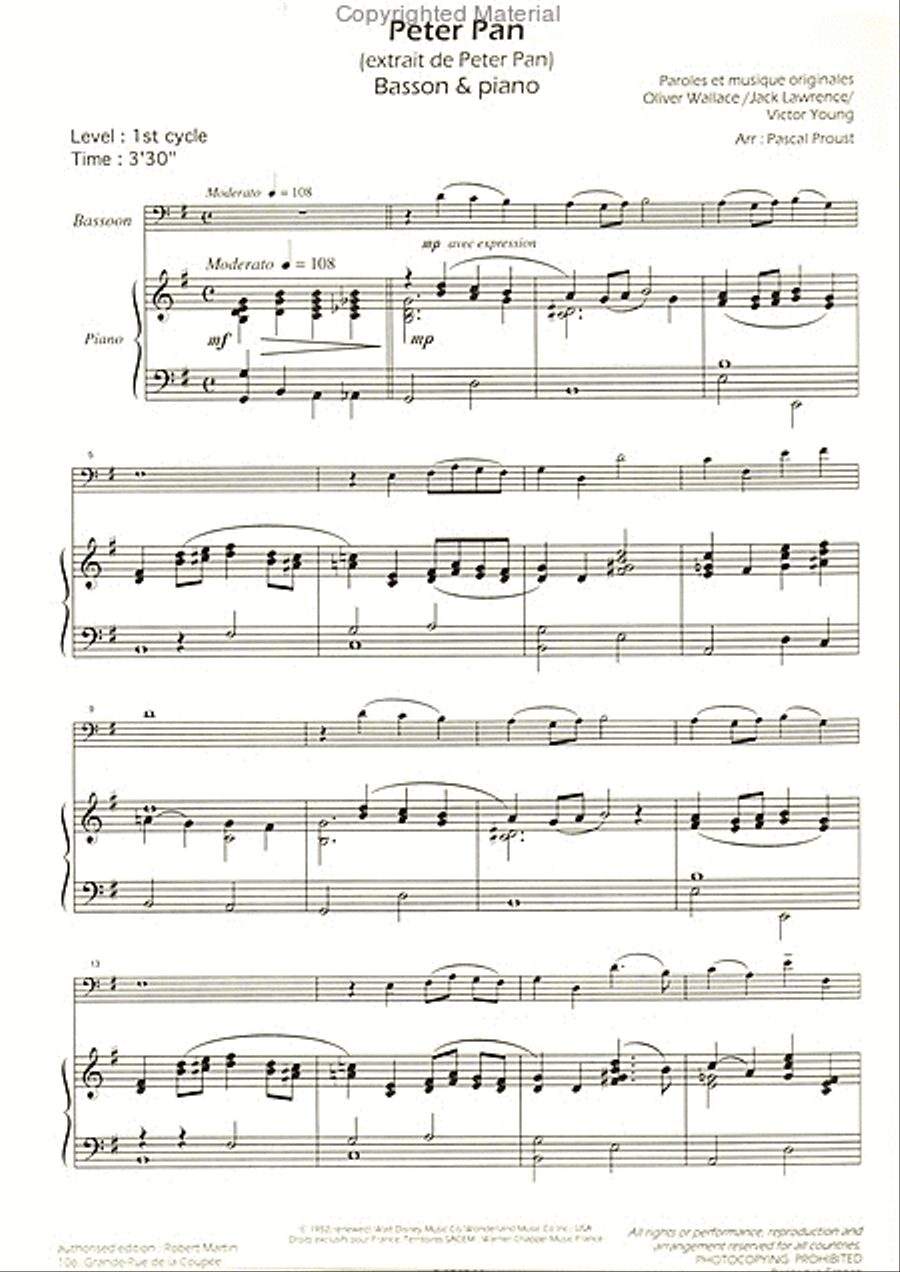 Peter pan, pour basson Peter pan, pour basson Bassoon Solo scores gallery preview page 2