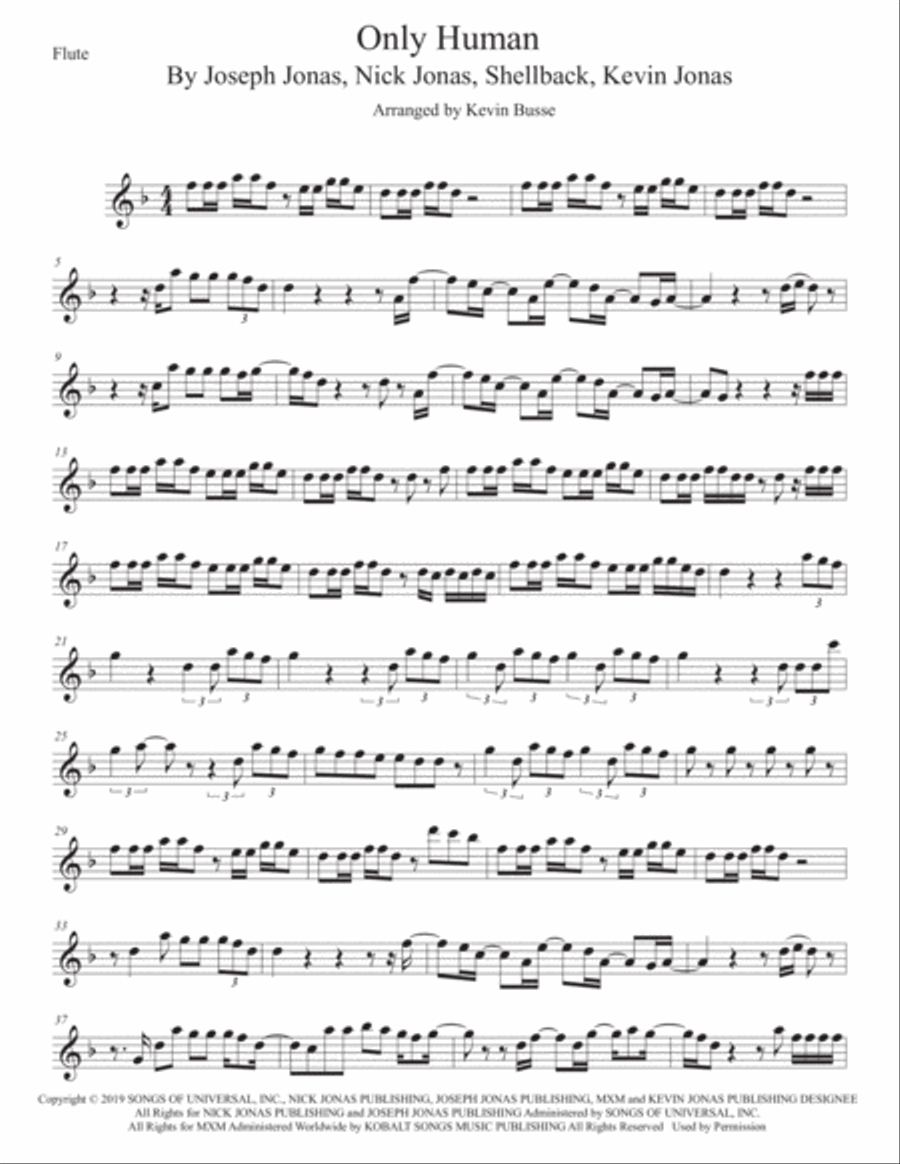 Only Human Only Human Flute Solo scores gallery preview page 1
