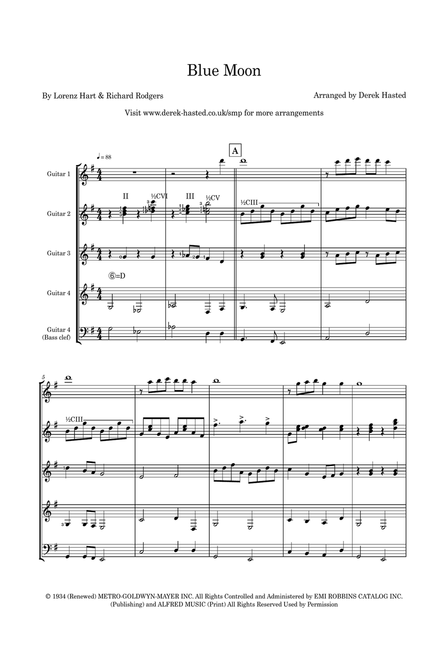 Blue Moon Guitar Ensemble scores gallery preview page 5