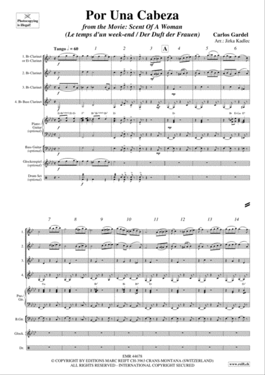 Por Una Cabeza Por Una Cabeza Clarinet scores gallery preview page 3