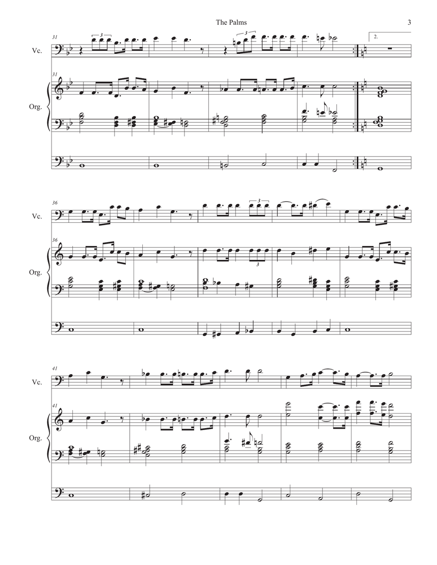 The Palms (Cello solo and Organ) Cello Solo scores gallery preview page 3