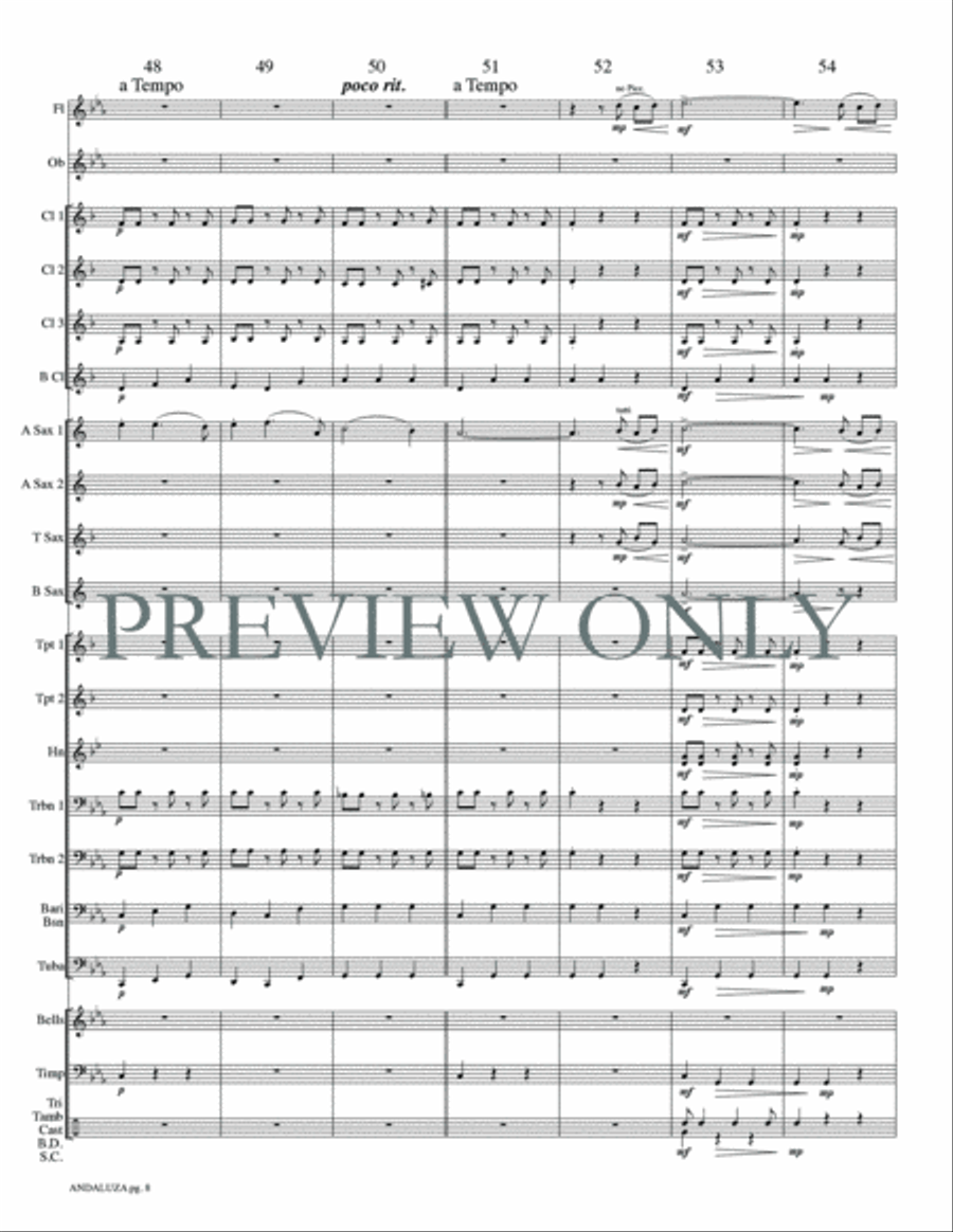 Andaluza -- Spanish Dance No. 5 Concert Band scores gallery preview page 11