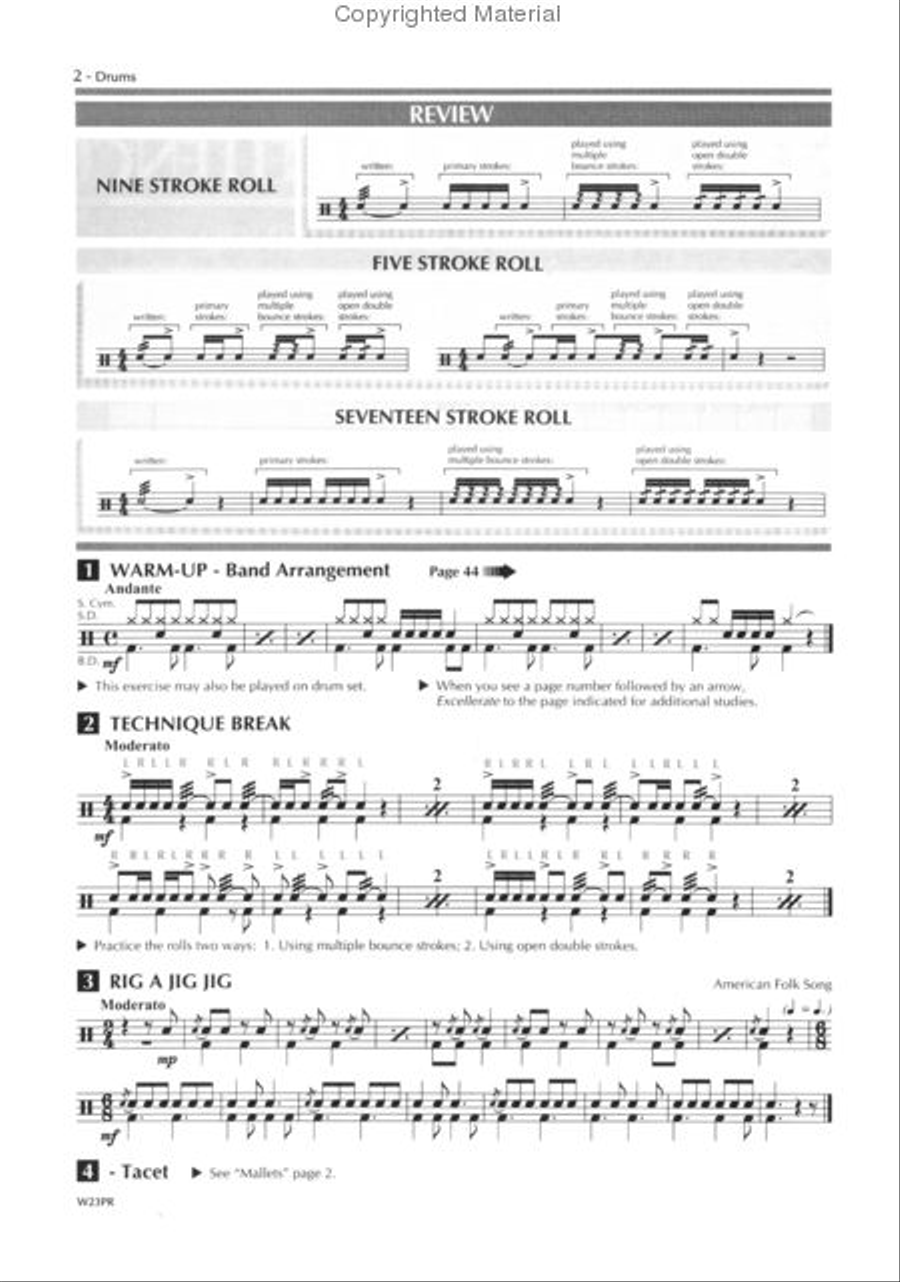 Standard of Excellence Book 3, Drums & Mallet Percussion Concert Band Methods scores gallery preview page 2