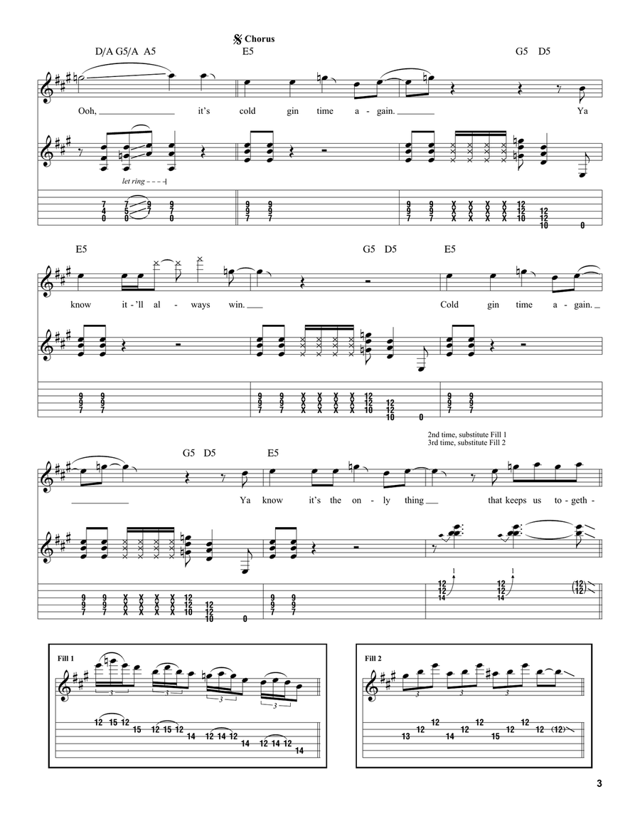 Cold Gin Acoustic Guitar scores gallery preview page 3