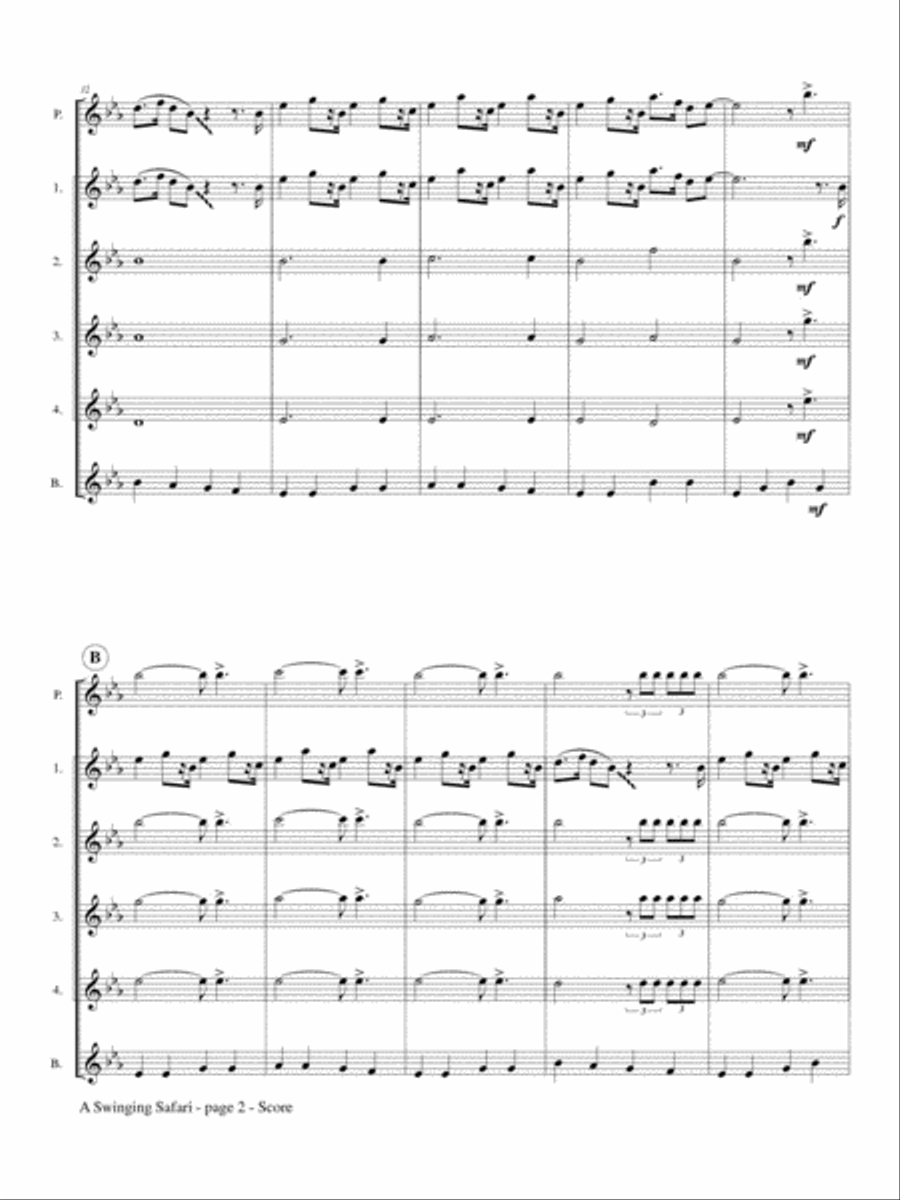 A Swinging Safari for Flute Choir Flute Choir scores gallery preview page 3