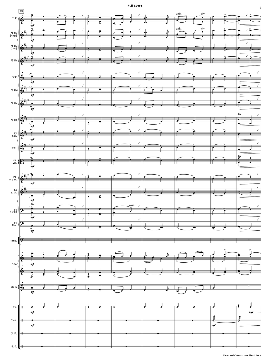 Pomp and Circumstance March No.4 (Flexible Instrumentation) Concert Band scores gallery preview page 6