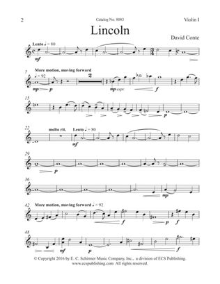 Lincoln (Violin 1 Part) (Downloadable)
