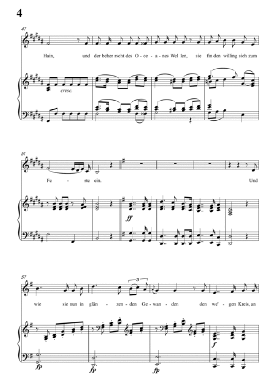 Schubert-Uraniens Flucht(Urania's Flight),D.554 in E for Vocal and Piano Voice scores gallery preview page 5