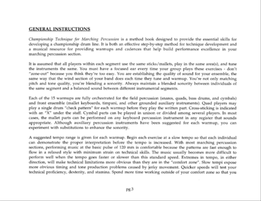 Championship Technique for Marching Percussion /Student Book /5 BD-Cymbals Percussion Ensemble scores gallery preview page 3