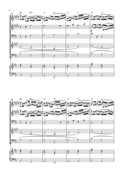 Canon in D - Johann Pachelbel for Brass Quintet with piano and chords. image number null