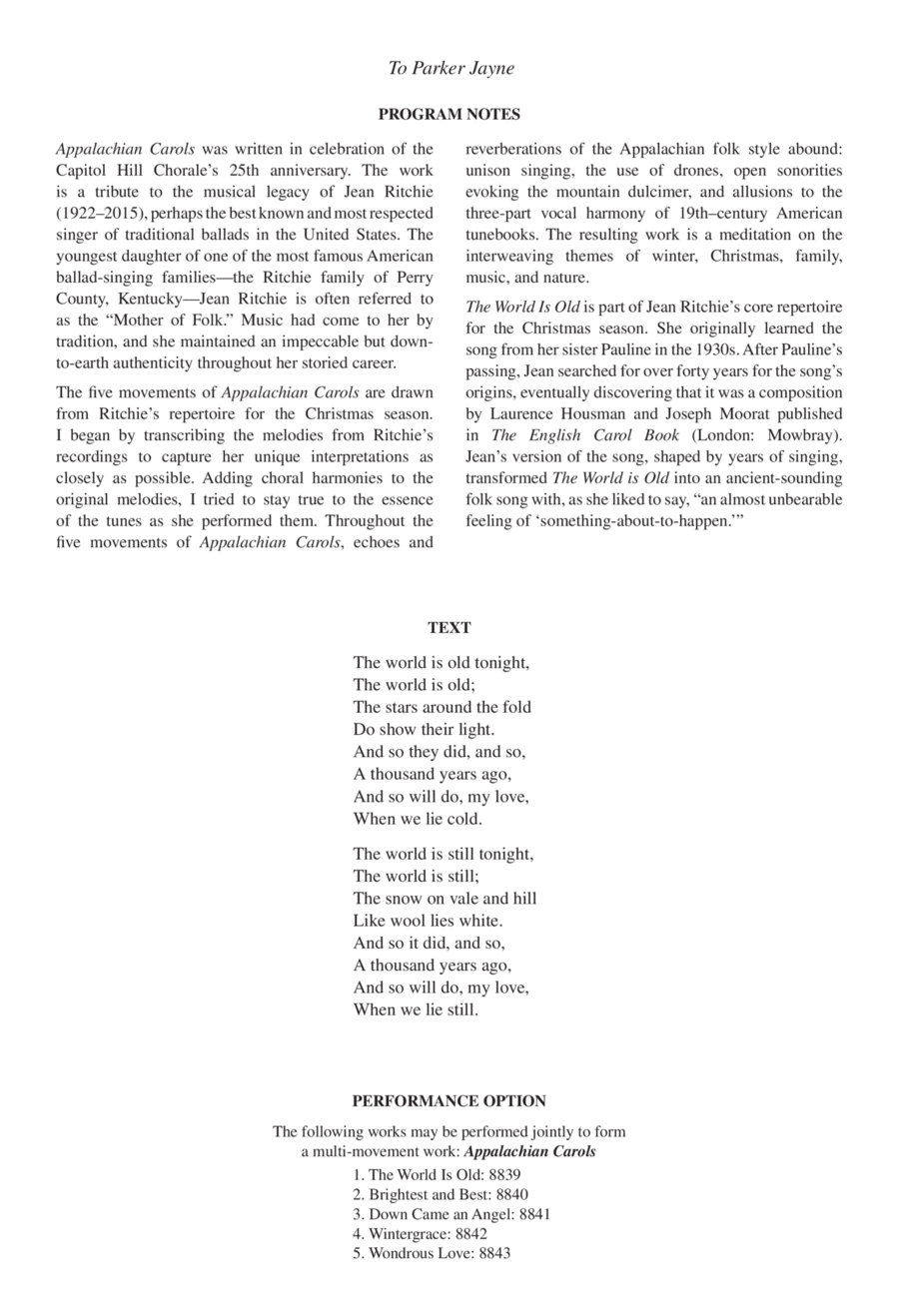 The World Is Old Divisi scores gallery preview page 1